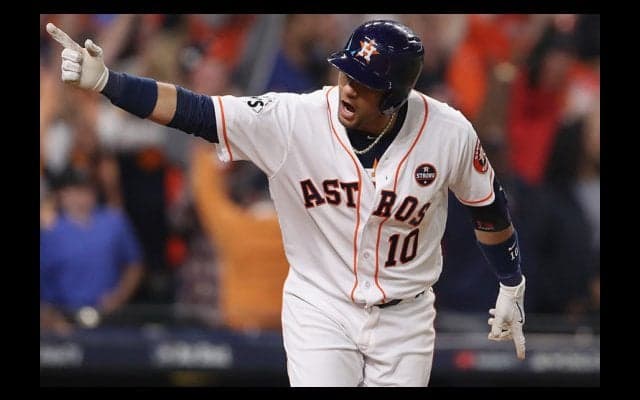 【MLBプレーオフ】グリエルが汚名返上の同点弾！　4回にカーショーから左翼席へ会心の一撃