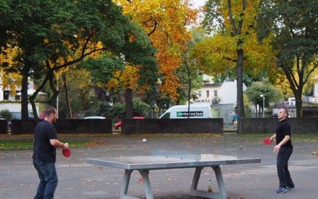 日常に卓球台がある風景 ドイツのアウトドア卓球事情
