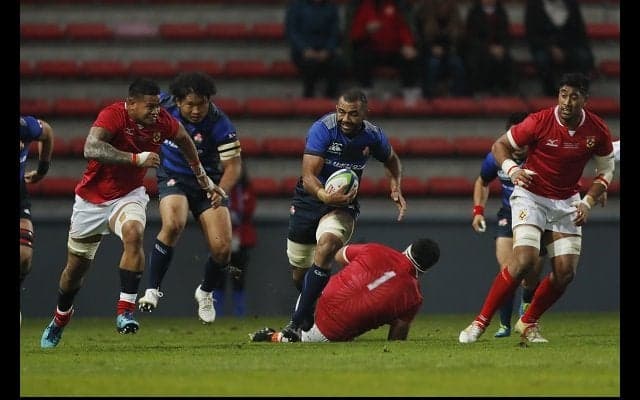  日本代表が5トライの猛攻。若手中心のトンガをノートライに抑えての完勝。 