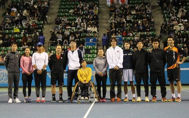 錦織がサプライズで主審に。「日清食品ドリームテニスARIAKE」で日本テニス界の顔が集結