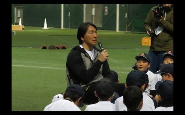 松井秀喜氏が宮崎で野球教室　質疑応答の5打席連続敬遠に「僕のパワーになった」