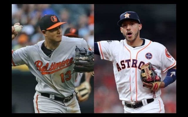 マチャドの驚愕“倒れ込み送球”、コレアの豪快ダイブ　MLB公式が凄さを比較