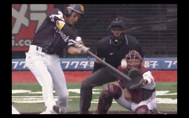 ソフトバンク柳田が21試合連続安打　初回の適時二塁打で自己記録に並ぶ