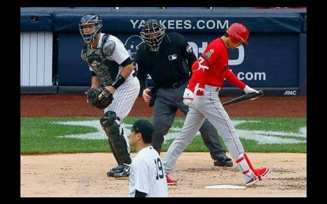【MLB】田中将大VS大谷翔平、注目のメジャー初対決　第2打席は四球