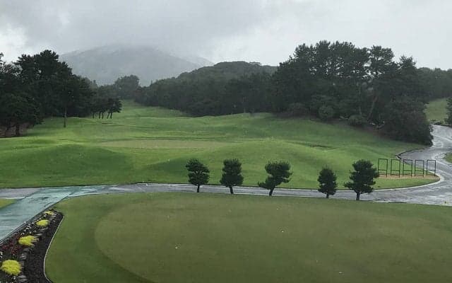 第103回日本アマチュアゴルフ選手権競技　初日は台風の接近により中止