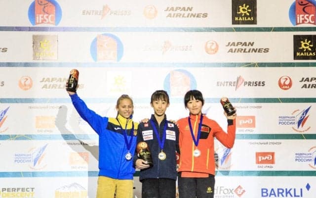 谷井菜月が優勝、前田健太郎が３位「 IFSC世界ユース選手権モスクワ大会」