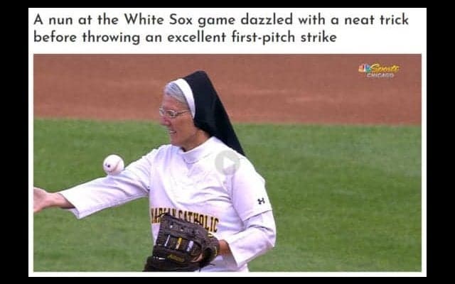 【MLB】驚愕ストライク始球式のシスターに指揮官もビックリ「このチームでプレーを」