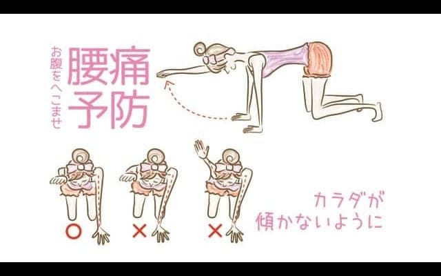 お腹をへこませ腰痛予防