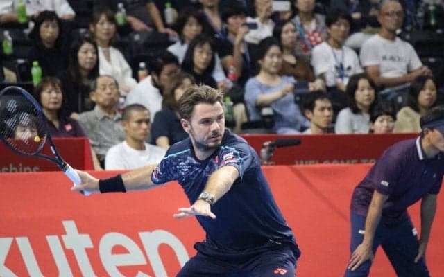 ワウリンカはストレート白星で2回戦進出。明日のシャポバロフ戦へ[楽天ジャパンオープン]