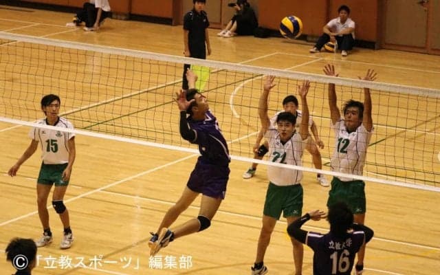 【バレーボール部】総力戦で掴んだ２連勝　立正大相手に白星