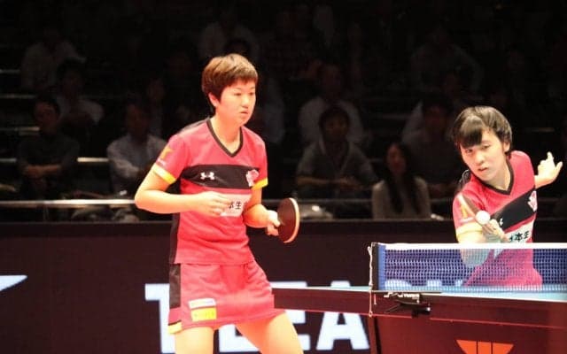 【卓球・Tリーグ】女子開幕戦は平野美宇・常晨晨の国際ペアが快勝　チームに勢い＜女子開幕戦・1番ダブルス＞