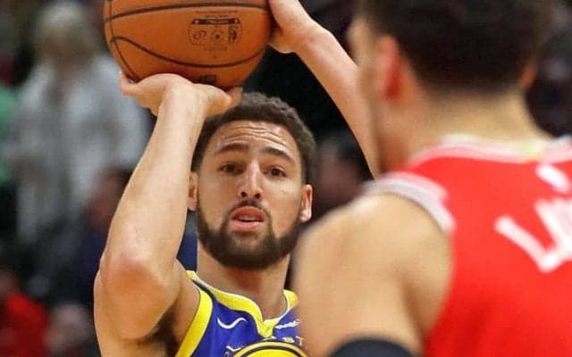 クレイ・トンプソン、3ポイントシュート14本のNBA新記録で開幕からの不振を払拭