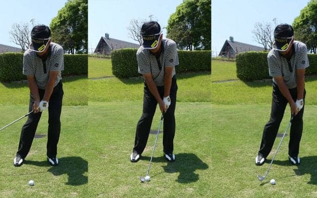 高見和宏「通常のアプローチ同様、スクエアに構えて、ロフト通りにボールを打ち出す」　バンカー越えのアプローチ攻略法②