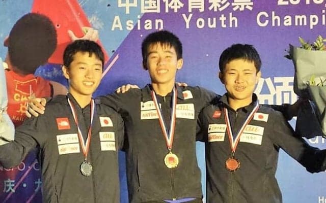 アジアユース選手権2018が開幕。ボルダリングユースBで日本男子表彰台独占、女子でも金