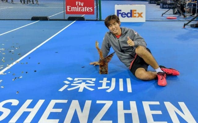 初Vの西岡「僕の強みはメンタルとスタミナ」。スピーチでは錦織を交えた冗談も[ATP250 深セン]