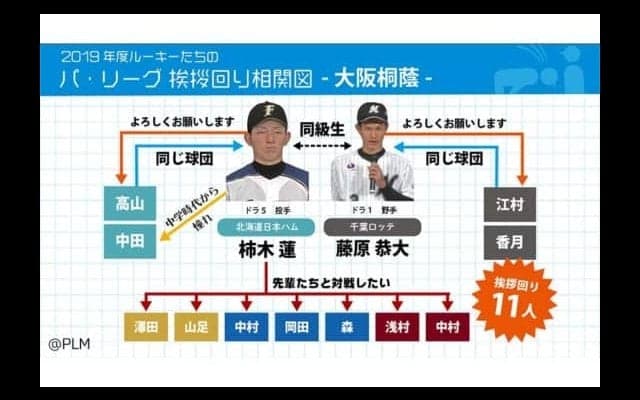 プロ入り前の高校、大学、社会人、ボーイズまで…パの先輩・後輩相関図