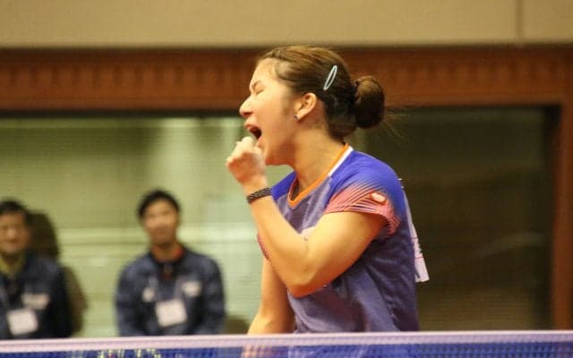 【卓球・トップ12】森さくら、喜びの咆哮　加藤美優との決勝へ