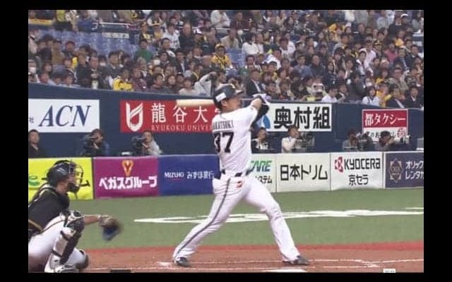 オリックス若月、阪神開幕投手メッセから先制ソロ！　「上手くスイング出来た」