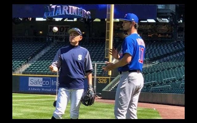【MLB】ダルビッシュ、次回登板へブルペンで43球　イチロー氏の元へ走り寄って談笑