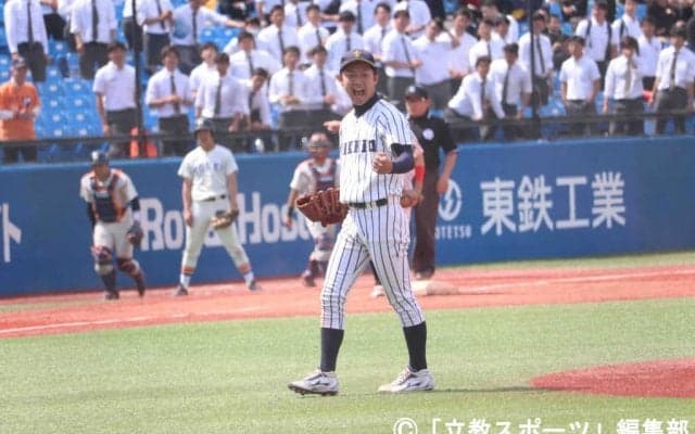 【野球部】“精密機械”田中誠也躍動！強力法大打線を９回２失点に抑え、「最後まで粘り強く投げられて良かった」　打撃陣も８安打３得点と復調の兆し