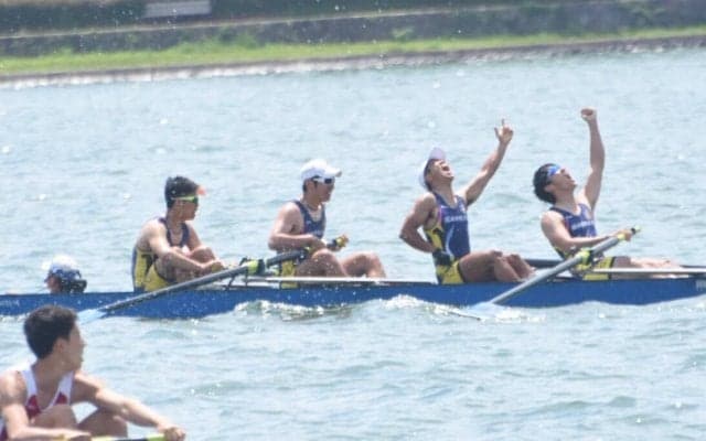 【ボート部】 男子舵手付きフォアＡが、あすの決勝に進出！