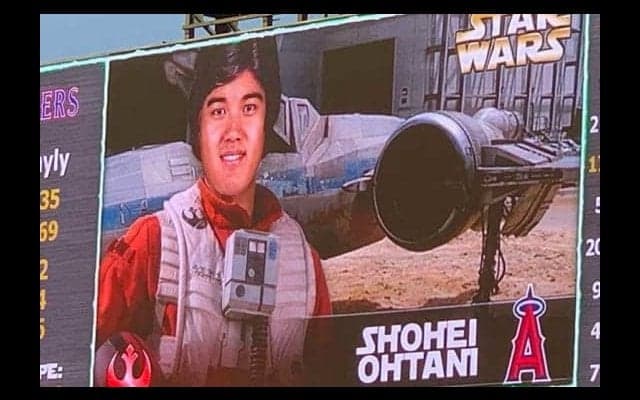 【MLB】大谷翔平、四球で自己最長10戦連続出塁　「スターウォーズ」のキャラで“登場”