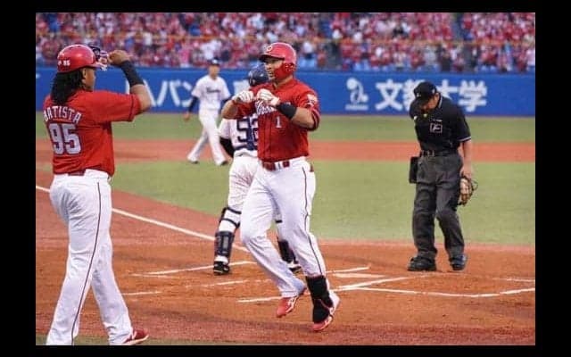 広島・鈴木誠也、初回に先制15号2ラン！　3冠王も視界に