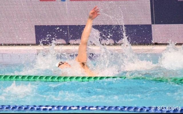 【水上競技部競泳パート】　ジャパンオープン２日目、三坂が１００㍍背泳ぎに出場