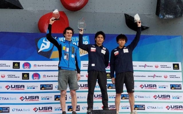 楢崎智亜が自身2度目の年間王者に返り咲き！「IFSCボルダリングW杯 ベイル 2019」