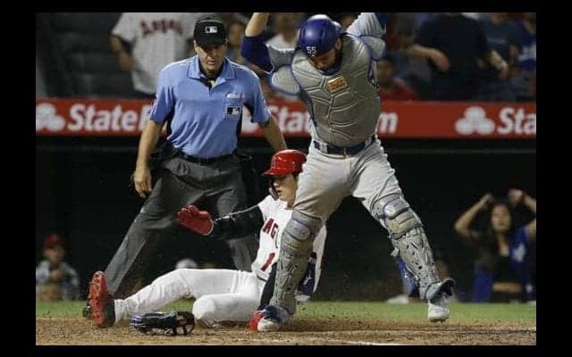 【MLB】大谷翔平、自信の“神の手生還”　「滑った感じセーフ。どっちでいっても」