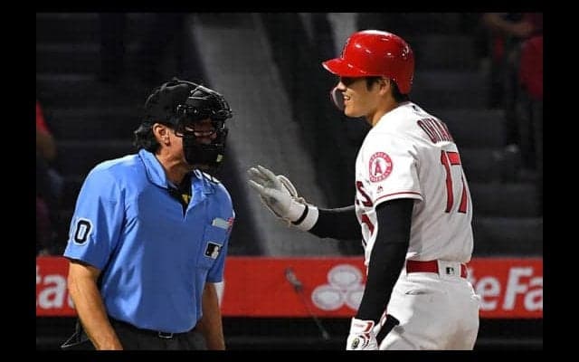 【MLB】大谷翔平が珍しく“抗議”　疑惑の判定に米名物解説「ストライクと呼ぶには程遠い」