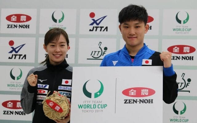 張本、石川が金メダルへ意気込み　張本「1つの大きな目標」＜JA全農 2019ITTFチームワールドカップ東京大会＞