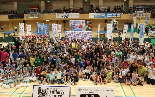 五輪・卓球競技開催地の渋谷区でエリアカ5選手によるイベントが大盛況