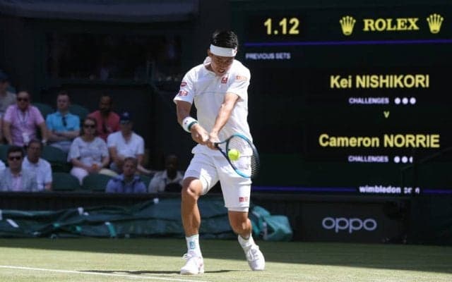 錦織 リターンゲームで50%以上のポイントを獲得。ネットプレーも75%が成功と好調を維持[ウィンブルドン]