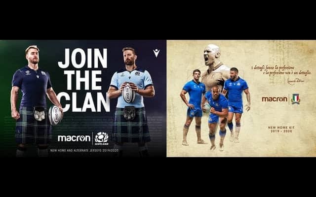 ラグビースコットランド代表とラグビーイタリア代表が着用するジャージ発売