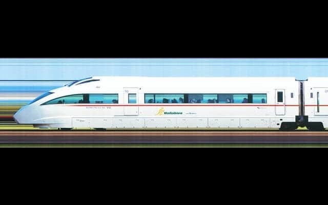 ラグビーオーストラリア代表を歓迎する特急ロマンスカー「ワラビーズ号」運行