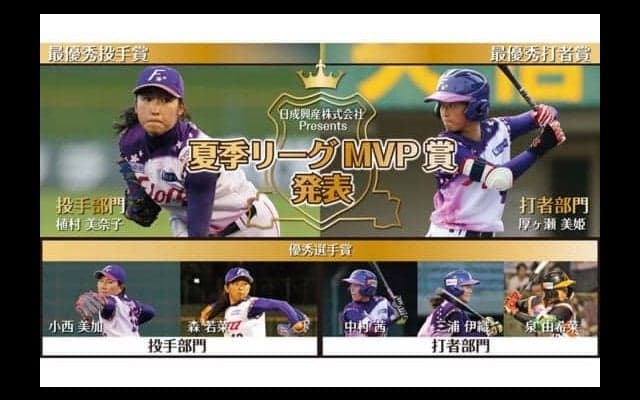 【女子プロ野球】夏季リーグMVPが決定　投手は植村、打者は厚ヶ瀬と京都フローラ勢が受賞