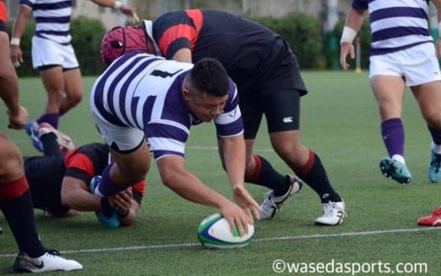 成蹊を下し連勝　２１トライの猛攻を見せる