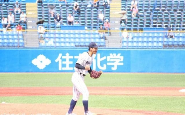 【野球部】勝ち点とれず…手塚、気迫の安打も４失点