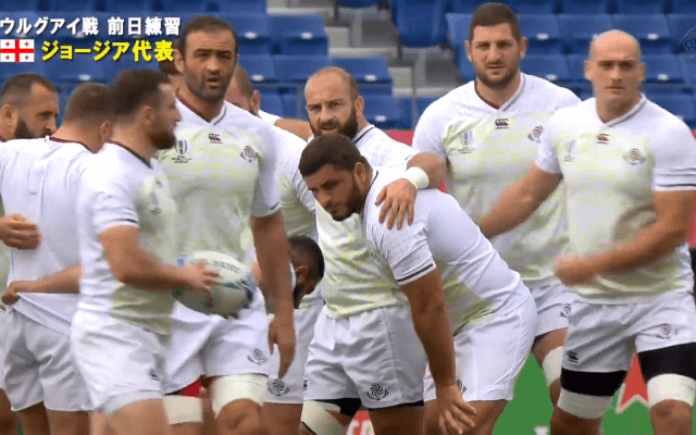 ジョージアが熊谷ラグビー場で練習を公開、29日ウルグアイと対戦