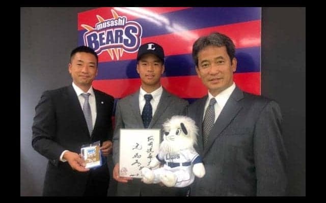 西武、“華のドラ3”埼玉武蔵・松岡に指名挨拶　潮崎氏べた褒め「一目惚れです」