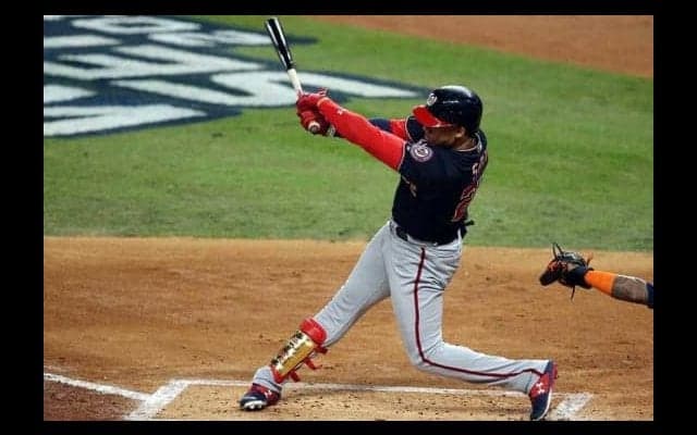 【MLB WS】初出場ナショナルズが敵地で先勝　剛腕コールを攻略し5点奪取、20歳ソトが3打点