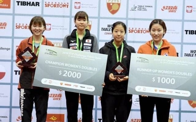 橋本・塩見、女子複V　シングルスは中国勢が制す＜卓球・ポーランドオープン＞
