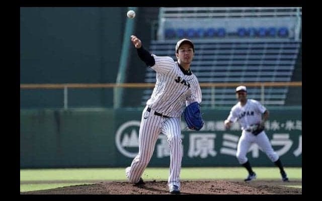 侍ジャパン岸、4番・万波を2打席連続三振斬り！　4回3K1安打無失点…日ハムと練習試合