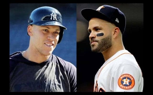 【MLB】思わず「二度見」!?　ジャッジとアルトゥーベ、身長差33cmの“そっくりさん2S”が話題