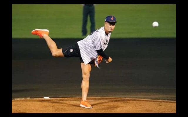 ラグビー日本代表・田村の120キロ完璧投球にどよめき　侍J初戦で始球式「100点です」