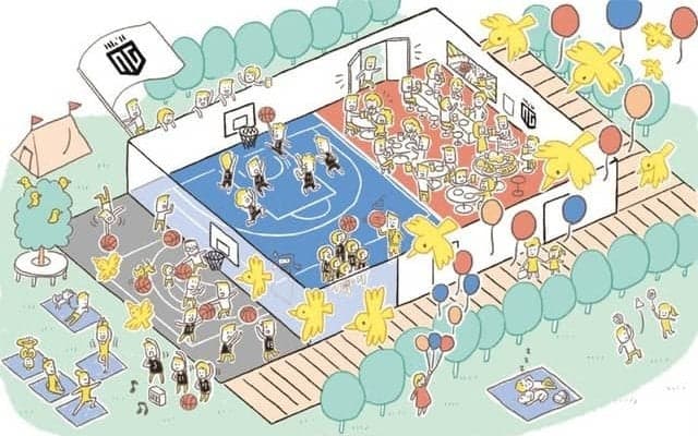 屋内・屋外バスケットボールコートを併設した日本初の飲食施設「SG-Park」がオープン