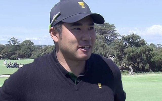 松山英樹「ショットはアーニーの指示通りできた」17番ではロングパットを沈めてガッツポーズ