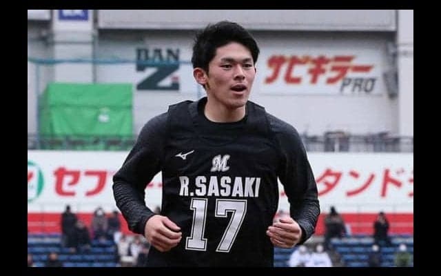 ロッテのドラ1佐々木朗、12分走で見せた大物の片鱗　平均ペース保って7人中3位に