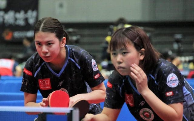 大学生女王・熊中/三條ペア、16強　石川梨良のベンチコーチは「安心感がある」＜全日本卓球2020＞